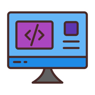 Bilgisayar simgesi. vektör simgelerinin düz tasarımı