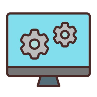 Bilgisayar ekranı. Web simgesi basit illüstrasyon