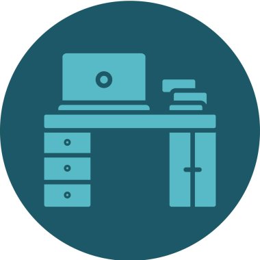 Ofis ikonu. Web tasarımı için basit ofis vektör simgesi çizimi