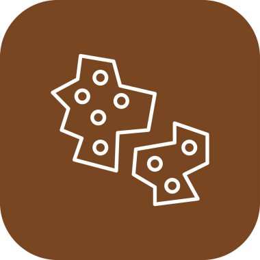 Beyaz üzerine izole edilmiş çikolatalı kurabiye simgesi