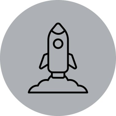 roket ikonu vektör illüstrasyonu