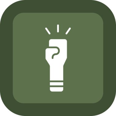 ampul ışığı düz kare vektör simgesi