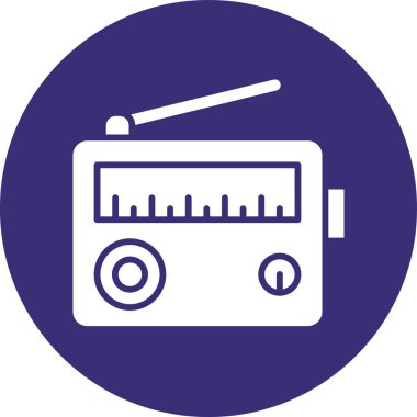 Radyo. Web simgesi basit illüstrasyon