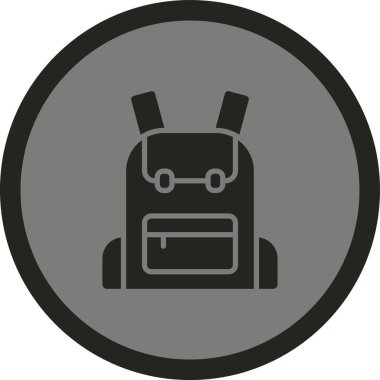 sırt çantası simgesi vektör illüstrasyonu