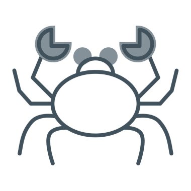 Yengeç ikonu. vektör illüstrasyonu