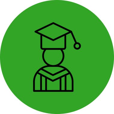 Öğrenci. Web simgesi basit illüstrasyon