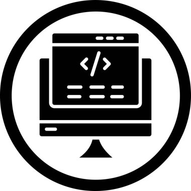 Web simgesi kodlama, illüstrasyon vektör