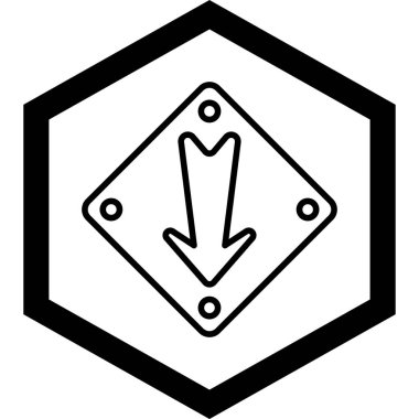 Yol işaretinin bir simgesinin vektör çizimi