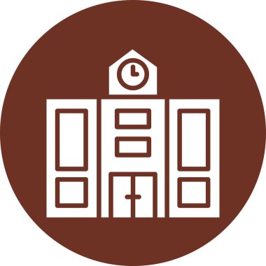 Saati olan bir binanın vektör çizimi