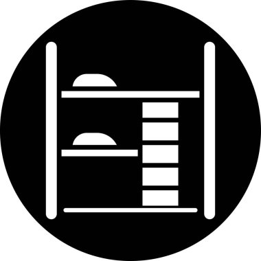 Yatağa. Web simgesi basit illüstrasyon