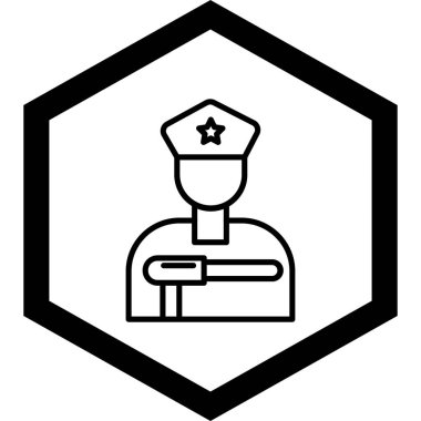 Polis memuru simgesinin vektör illüstrasyonu