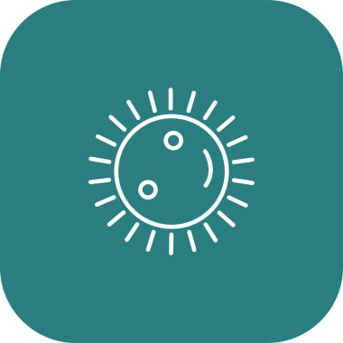 Soyut arkaplan grubunda güneş simgesi izole edildi