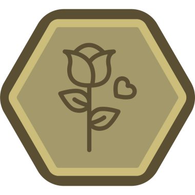 Çiçek simgesinin vektör illüstrasyonu