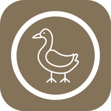 Ördek ikon çizgisinin vektör çizimi. Hayvan işareti. etiket, rozet ögesi olarak kullanılabilir.