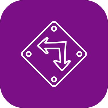 Sol Aşağı Ok simgesi, vektör illüstrasyonu