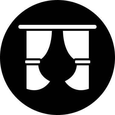 Bir sandalyenin siyah beyaz simgesinin vektör çizimi