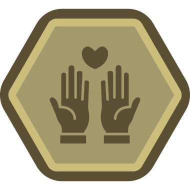 Avuç içi simgesi. Web için avuç içi vektör simgesinin özet çizimi