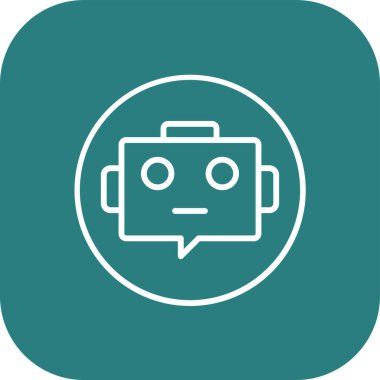 Beyaz arkaplanda izole edilmiş bir çizgi ve kare simgesi çizimi