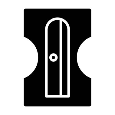 Kapı simgesi, vektör illüstrasyonu beyaz arkaplanda izole edildi