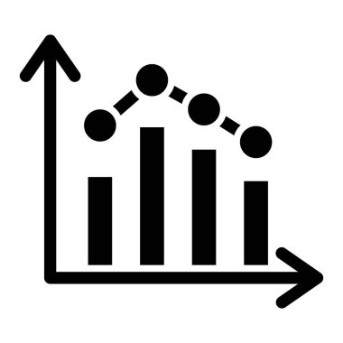büyüme grafik vektör simgesi. biçim düz sembol, siyah renk, yuvarlak açılar, beyaz arkaplan