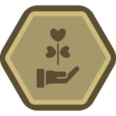 çiçek vektör simgesi. Bu yuvarlak düz sembol beyaz arkaplanda pembe renkli gri renklerle çizilir.