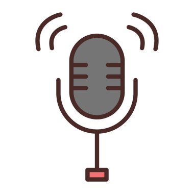 mikrofon simgesi. Web için mikrofon vektör simgelerinin düz çizimi