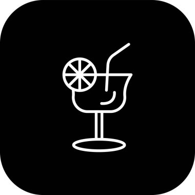 Kokteyl simgesi, vektör illüstrasyonu