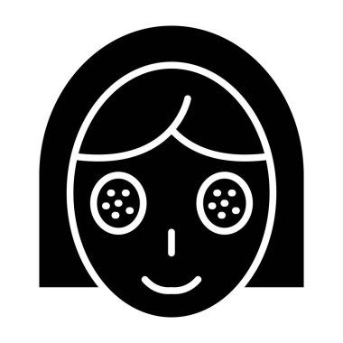 Yuvarlak siyah simgesi olan kız