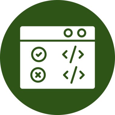 Kod simgesi, vektör illüstrasyonu