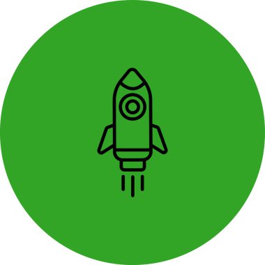 Roket. Web simgesi basit illüstrasyon