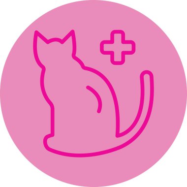 Kedi. Web simgesi basit illüstrasyon