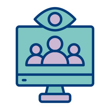 video konferans simge vektör çizim