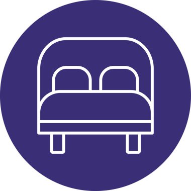 Yatağa. Web simgesi basit illüstrasyon