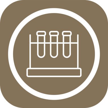 Tıbbi test tüpü yuvarlanmış vektör simgesi