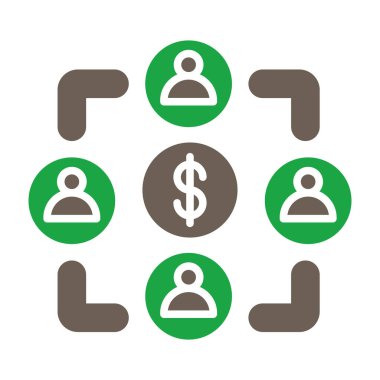 İnsan simgesi, vektörü, illüstrasyonu olan dolar işareti