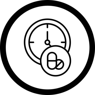 Saat simgesi, vektör illüstrasyonu