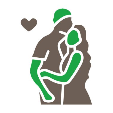 Kalp vektör çizimine sahip mutlu hamile çift