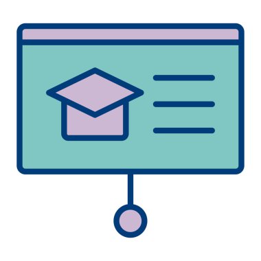 Web ve eğitim renkli çizgi simgesi.