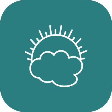 güzel bulut çizgi vektör simgesi