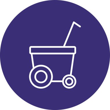 Sepet ikonlu bir araba, vektör illüstrasyonu