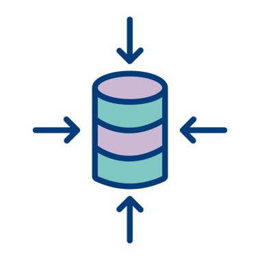 veritabanı vektörü ince çizgi simgesi