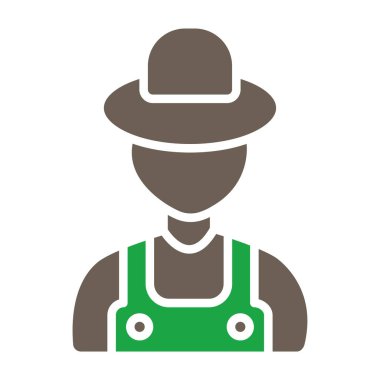 Çiftçi ikonu vektörü. düz çizim beyaz arkaplanda izole edildi