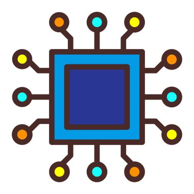 İşlemci. Web simgesi basit illüstrasyon