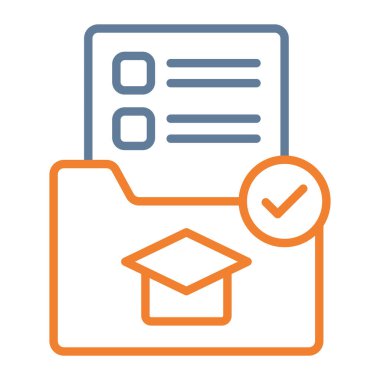 Mezuniyet. Web simgesi basit illüstrasyon