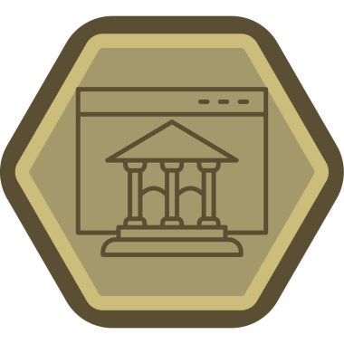 Bina. Web simgesi basit illüstrasyon