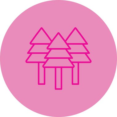 Orman. Web simgesi basit illüstrasyon