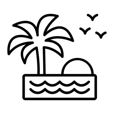 Yaz sahili ikonu, taslak tarzı