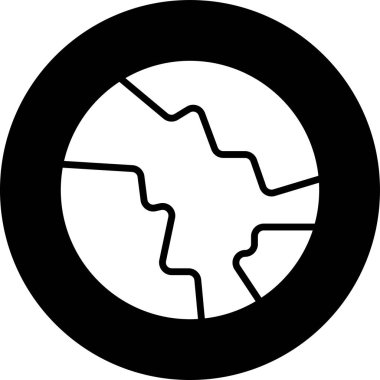 Toprak haritası simgesi beyaz arkaplanda izole edilmiş ana hat biçiminde