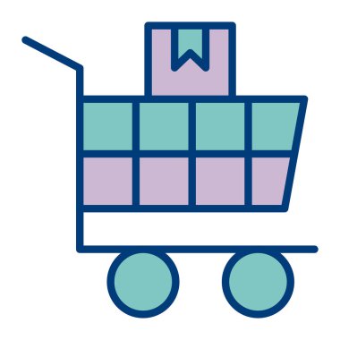 El arabası. Web simgesi basit illüstrasyon