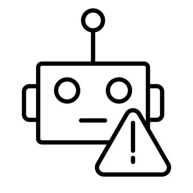 Gülümseyen bir robot. Robot simgesi. özet çizimi